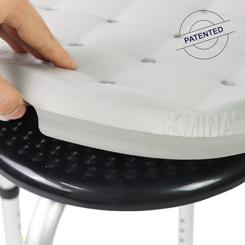 KMINA Cushion for Shower Chair Round 13 Inch, Waterproof Foam Bath Seat Cushion, Kneeling Pads for Gardening, Patented, Made in Europe