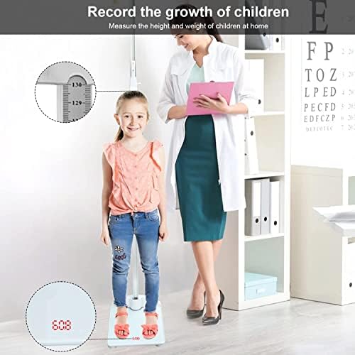 Height and Weight Scale,Digital Weight Scale Platform Combined with Portable Detachable Rangefinder, Maximum Weighing 220 pounds, Height Rod 75.2 inches/191cm Physician Scale for Children and Adults