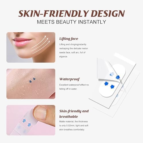 Face Lift Tape Invisible,132PCS, for Double Chin, Wrinkles, Saggy Skin Lifting, Face Lifter Tape,Neck Tape
