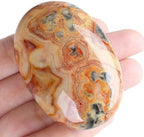 MAIBAOTA 2.4" Large Crazy Lace Agate Crystal Stone Polished Palm Stone Healing Crystals 0.7" Thick Natural Reiki Gemstone Worry Stone Energy Balancing Anxiety Stress Relief Meditation 1 Pc