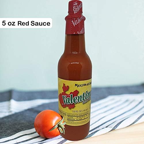 Valentina Salsa Red Hot Sauce | Mexican Picante Salsa All Natural, Vegan, Spice Mix Made From Red Peppers Perfect for Chips, Fast Foods, Lunch, Snacks or More 5 Ounce ( 148 ml )