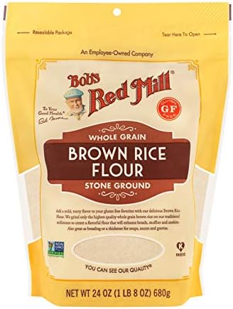 Bob's Red Mill Brown Rice Flour, 24oz (Pack of 4) - Non GMO, Whole Grain, Vegan, Kosher