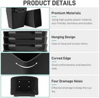 5 Pack Hanging Cup Holders, Multipurpose Rolling Cart Accessories Utility Cart Accessories For Art Craft Supplies, Space Saving Hanging Storage Basket Pencil Holder Makeup Organizers (Black)