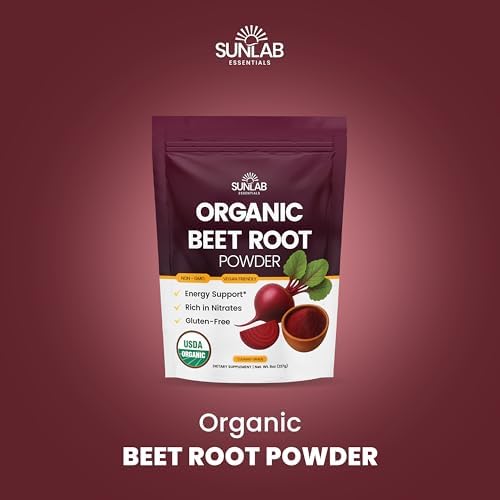 Organic Beet Root Powder (8oz) USDA Organic Beetroot Powder Supplement - Energy, Heart & Immune Support for Adults - Vegan Beetroot Juice - Rich in Nitrates - Non GMO, Gluten-Free & Made in USA
