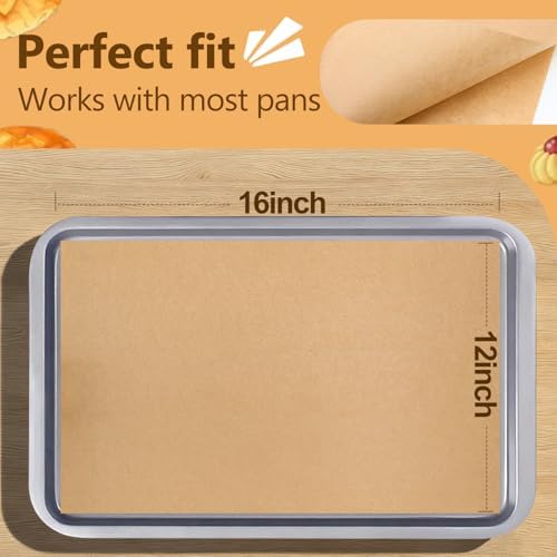 400Pcs Unbleached 12x16 Inch Silicone Coated Parchment Paper Sheets, Pre-Cut Non-Stick Baking Paper for Oven, Air Fryer, Grilling, Cooking, Fit Half Sheet Baking Pans