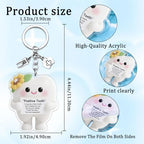 Positive Dental Assistant Accessories Dental Hygienist Gifts For Women Doctor Cute Tooth Keychain Dentist Gifts For Women Girl Friend Dentist Nurse Gift Emotional Inspirational Support Stuff