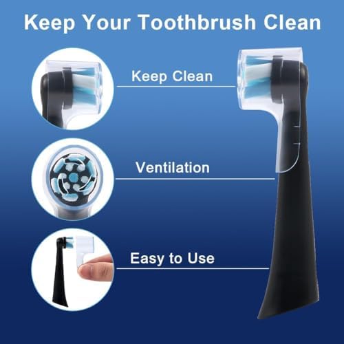 6 Pack Toothbrush Covers Compatible with Oral B iO Replacement Heads, Toothbrush Cover Caps Compatible with Oral B Pro1000 Electric Toothbrush Head，iO Toothbrush Head Cover for Travel & Home