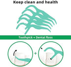 RAZOKO Dental Floss Picks | Toothpick, Shred-Resistant Floss, Easy Grip Handle, Fresh Mint Flavor, 400 Count (Pack of 2)