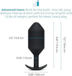 b-Vibe Snug Plug 7, Weighted Silicone Butt Plug, Advanced Anal Plugs - Sex Toys for Adults, 600g (Black)