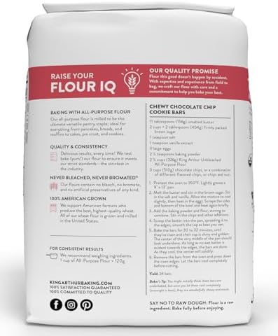 King Arthur 100% Organic All-Purpose Flour, Unbleached, 5 lb Bag - Non-GMO Project Verified, No Preservatives