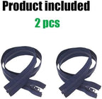 YaHoGa 2PCS #5 28 inch Separating Jacket Zippers for Sewing Coats Jacket Zipper Replacement Plastic Zippers Bulk (28" Navy Blue)