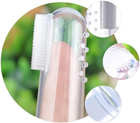 10sets Boy Girl Finger Toothbrushes Food-Grade Silicone Oral Accessories for Mouth Cleaning with Storage Cases Massaging Bristles for Teeth and Gum Care