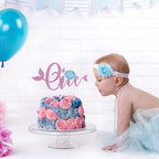 Mermaid One Cake Topper, Summer Baby Girl's 1st Birthday, Oneder the Sea, Ocean Mermaid Theme 1st Birthday/Baby Shower Party Decorations for Kids