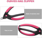 Healifty Nail Clipper Fingernail Trimmer Stainless Steel U-Shaped Nail Cutter Curved Edge Manicure Tool for Home and Black Rose Color