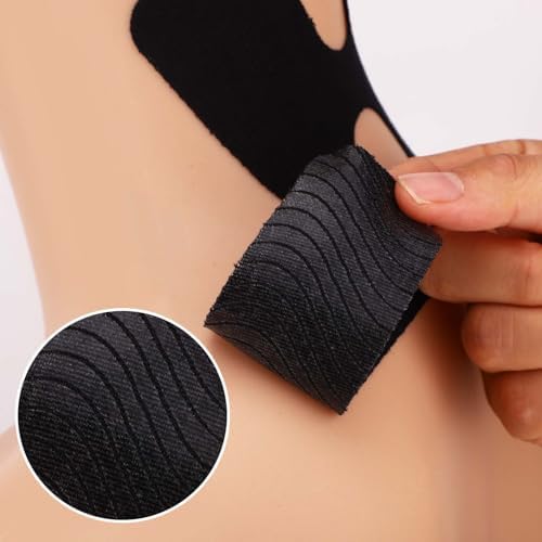 15pcs Precut Kinesiology Tape for Neck, Breathable Sweatproof Muscle Tape Elastic Athletic Sports Kinetic Strips for Neck and Shoulder Support