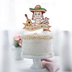 Little Muchacho Birthday Cake Topper - Boy Baby Shower - Gender Reveal Baby Muchacho On His Way - Glitter Sombrero Mexican Fiesta Party Decoration