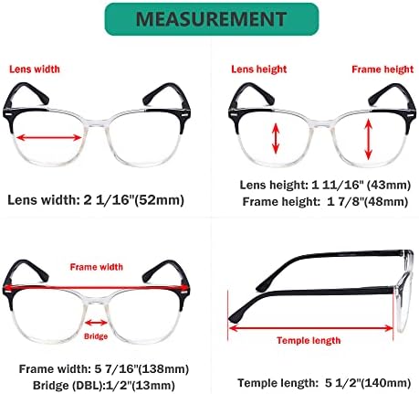Eyekepper 4 Pack Ladies Reading Glasses Oversized Square Readers for Women Reading +1.50