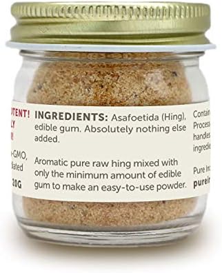Pure Indian Foods Best Hing Ever (Asafoetida Powder) - Indian Spice for Garlic & Onion Substitute, 20g Glass Bottle (NOT Tested for Gluten 1PK, 0.71 Ounce)