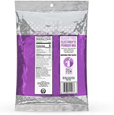 Sqwincher Zero Qwik Stik, Grape, Sugar Free, Low Calorie, Low Sodium Electrolyte Powder Hydration Drink Mix, .11 0z Packet (Pack of 50)