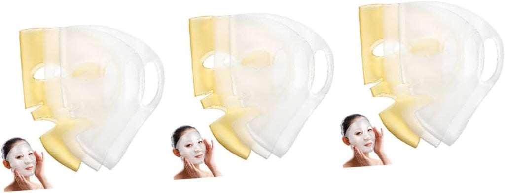 minkissy 15pcs Reusable Silicone Face Mask Covers Prevent Serum Evaporation Comfortable Design Ear Hooks for Moisturizing Facial Treatments and Spa Use