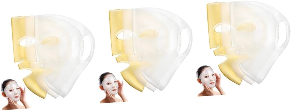 minkissy 15pcs Reusable Silicone Face Mask Covers Prevent Serum Evaporation Comfortable Design Ear Hooks for Moisturizing Facial Treatments and Spa Use