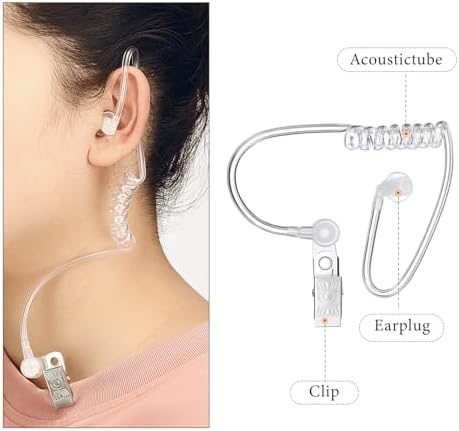 Gejoy 4 Pack Spy Earpiece Agent Costume Accessory Fake Security Earpiece Secret Service Ear Piece Toy Props for Halloween Cosplay