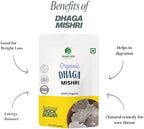 Organic Herb Dhaga Mishri | Natural Rock Sugar Crystals on Thread | Ayurvedic Sweetener | Chemical-Free | 100% Pure & Organic (400g)