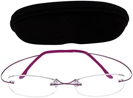 Titanium Frame Rimless Reading Glasses in 24 Strengths and 5 Colors