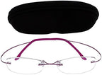 Titanium Frame Rimless Reading Glasses in 24 Strengths and 5 Colors