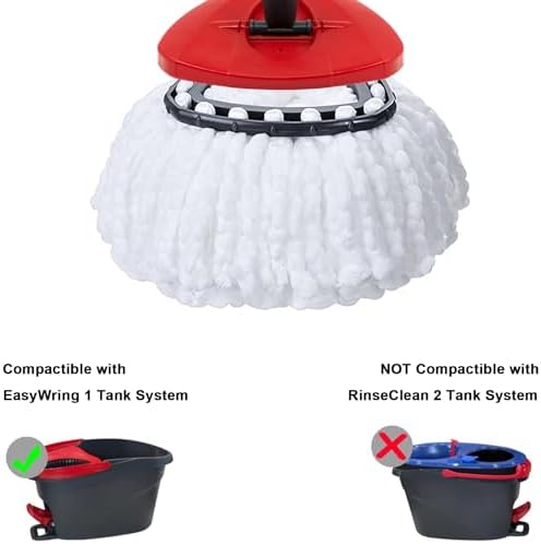 2 Pack Mop Replacement Heads for O-Ceda EasyWrin Spin Mop, Microfiber Spin Mop Refills, Easy Cleaning Mop Head Replacement
