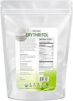Organic Erythritol - Bulk 10 lb Size - Zero Calorie Alternative Sweetener - Low Glycemic Sugar Substitute - Great for Coffee, Tea, Drinks, Shakes, Cooking & Baking - Vegan, Non GMO & Gluten Free