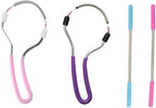 4 Pieces Facial Hair Removers Spring Face Hair Removers with Handle Spring Hair Removal Threading Tools for Women and Men (Random Color)