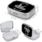 Metal 2 Compartment Pill Organizer Travel Friendly Portable Compact Pill Box Cute Pill Case,for Pocket Wallets Daily Portable Medicine Vitamin Tablet Storage (Better)
