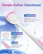 BodyAccel Silicone Tongue Cleaner for Adults, Soft & Gentle Tongue Brush and Scraper, Helps Remove Bad Breath, Flexible Non-Slip Handle for Comfortable Control