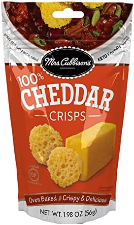 Mrs. Cubbison's Cheese Crisps - 100% Real Cheese, Keto Friendly, Great for Snacking and Salad Topper - Cheddar Flavor (1.98 Ounce (Pack of 2))