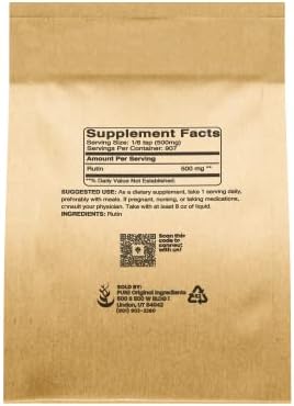 PURE ORIGINAL INGREDIENTS Rutin Powder, Always Pure, No Additives Or Fillers, Lab Verified (16 Ounce)