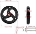 Wealrit 2 Pcs Solid 8 Inch Replacement Wheels for Wheelchairs, Walker, Drive Rollator Parts (Black)