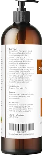 velona Pumpkin Seed Oil USDA Certified Organic - 8 Fl Oz | 100% Pure and Natural Carrier Oil | Unrefined, Cold Pressed | Cooking, Face, Hair, Body & Skin Care | Use Today - Enjoy Result