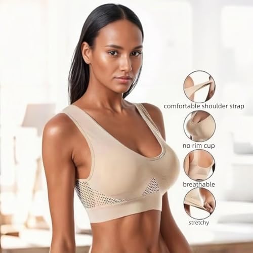 Sports Bras for Women High Support Comfy Anti Sagging Mesh Bra with Cooling Lift-Up Athletic Outfit