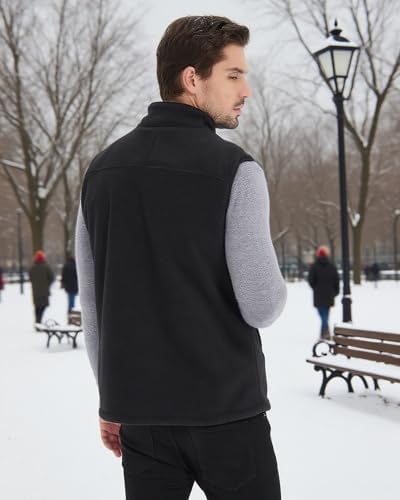 Loowoko Men's Fleece Heated Vest with Battery Pack Included, Rechargeable Electric Heating Jacket Lightweight Warming Vests