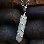 Rainbow Moonstone Healing Crystal Necklace - Lunar Pendant Balance, Inner Light, Love & Creativity