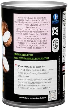 Biodynamic & Organic Unsweetened Coconut Cream | Case of 6 x 13.5 fl oz cans