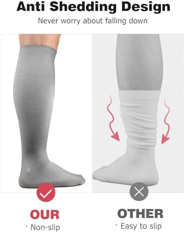 Mellbree Walking Boot Socks, 2Pairs Replacement Socks Liner for Orthopedic Walker Brace Compatible with Air Cam Walkers and Fracture Boot for Men and Women Cast Surgical leg Cover, Grey