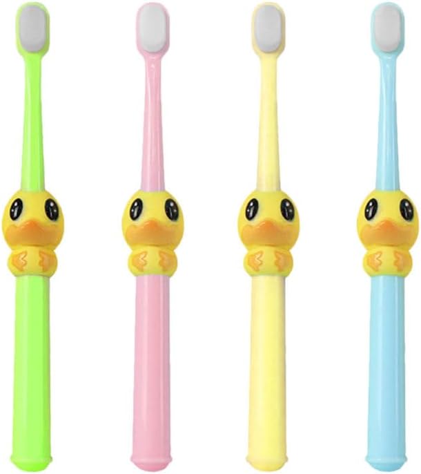 FOMIYES 4pcs Duck Tooth Brush for Boys and Girls Soft Bristle Toothbrush Boys and Girls Cartoon Tooth Safe for Toddlers