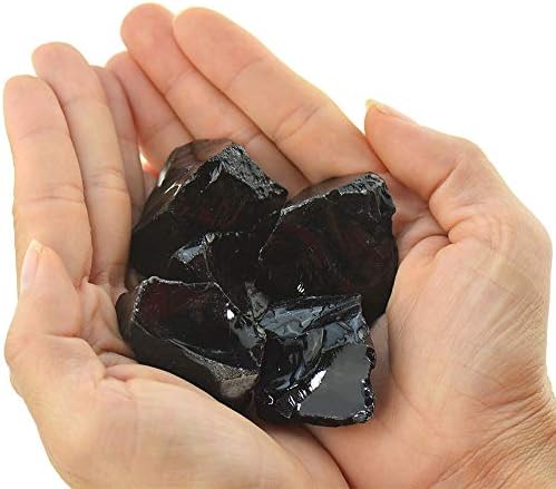 Bulk Rough Black Obsidian Crystal Large 1" Natural Raw Stones Crystal for Tumbling Cabbing Fountain Rocks Decoration Polishing Wire Wrapping Wicca Reiki Healing Crystals