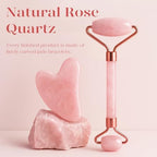 BAIMEI IcyMe Jade Roller & Gua Sha, Face Roller Redness Reducing Skin Care Tools, Self Care for Men Women, Massager for Face, Eyes, Neck, Relieve Fine Lines and Wrinkles - Rose Quartz