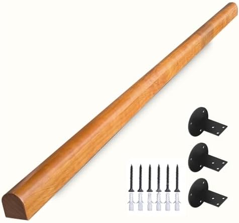 Wooden Handrails, 1-20ft Non-Slip Staircase Handrail, for Home Garden Corridor Lofts Kindergarten Guardrail Decking Railings, Wall Mounted Barrier-Free Staircase Grab Bar for Elderly (Size : 7ft)