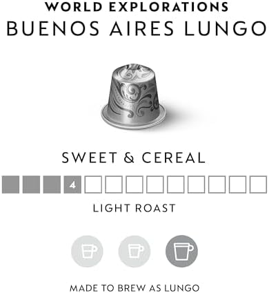 Nespresso Capsules Original Line, Buenos Aires Lungo, Light Roast Coffee, 50 Count Espresso Coffee Pods