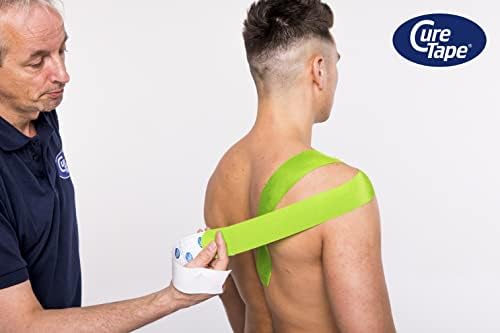 CureTape Sports | Kinesiology Tape for Muscle & Joint Pain | Elastic Therapeutic Tape | Waterproof Athletic Tape | Medical K Tape | 30% Stronger Adhesion | Lime | 2inx16ft | (Pack of 1)
