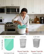 75 Counts AYOTEE Mini Garbage Bags, 1.2 Gallon Small Compostable Trash Bags, Small Garbage Bags for home, Fit 4.5 or 5 Liter Bathroom Wastebasket Can Liners(Green)